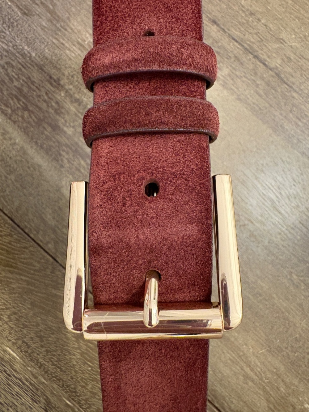 J. Crew Suede roller-buckle belt Size Medium Color Warm Walnut - Picture 5 of 6